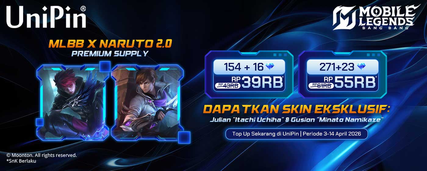 MLBB x Naruto 2.0 Hadir Kembali! Top Up Diamonds dan Dapatkan Diskon 10 dan Skin Naruto!